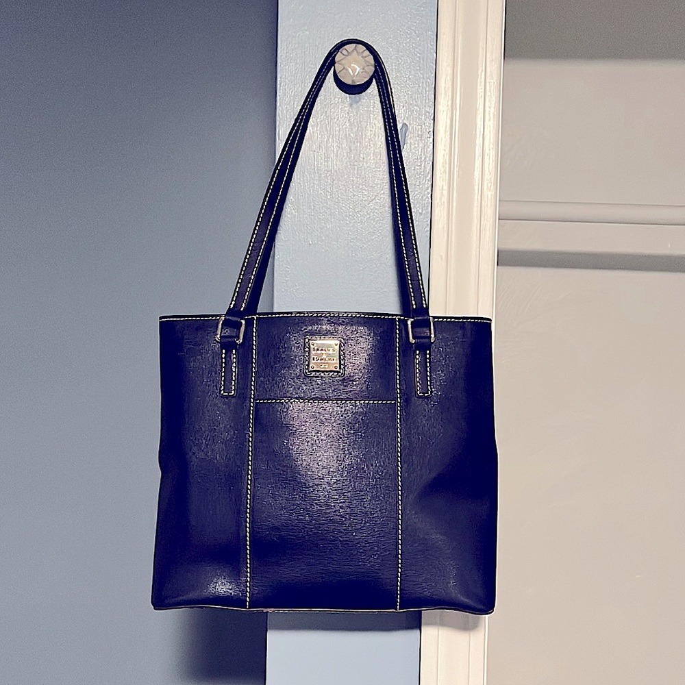 Dooney & Bourke Navy Leather Tote Bag